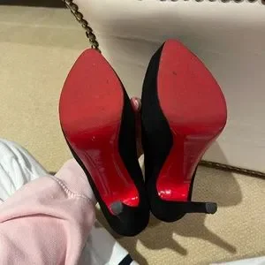 CHRISTIAN LOUBOUTIN sky high black suede platform